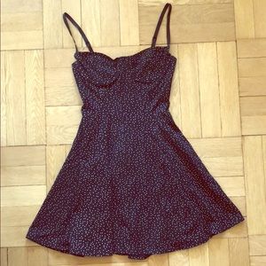 Polka dot spaghetti strap A-line dress